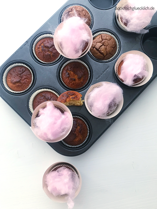 Apfel Zuckerwatten Muffins 🌸🍎💗