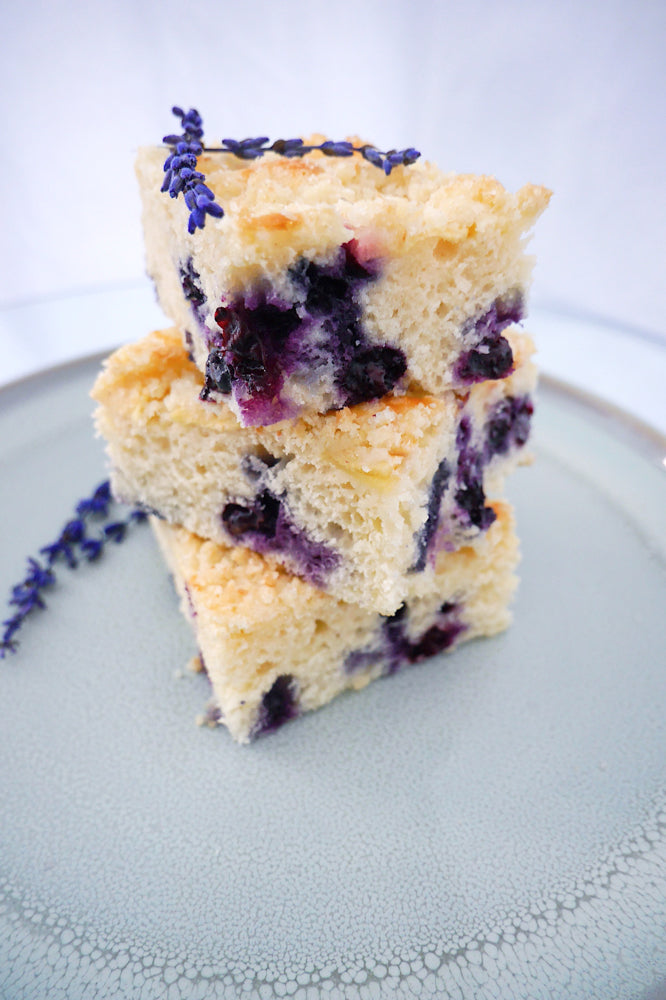 Blaubeer Apfel Kuchen mit Zitronen Kokos Streusel