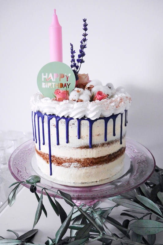 Blue Birthday Drip Cake
