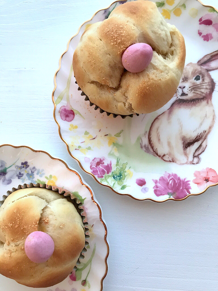 Eierlikör-Hefezopf als Muffin