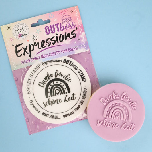 Danke für die schöne Zeit  Cookie Stamp Outboss by Sweet Stamp - Der Backmichgluecklich Online Shop