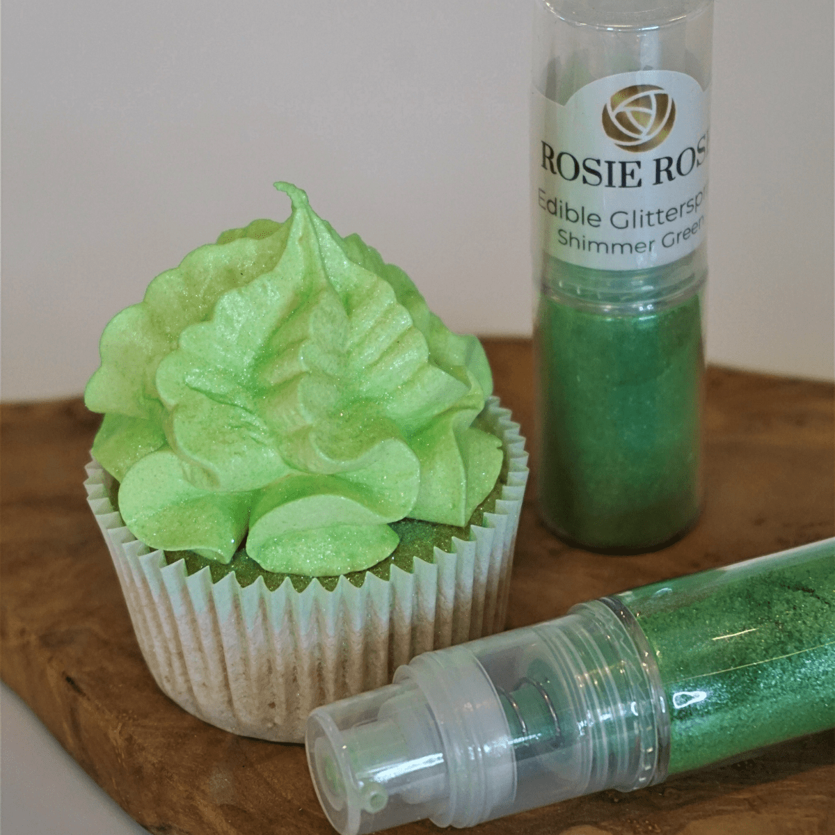 Glitter Spray shimmer green 5g Rosie Rose - Der Backmichgluecklich Online Shop
