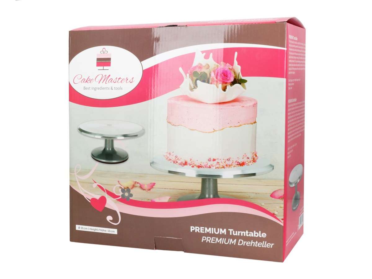 Drehteller Torten Edelstahl premium anti rutsch Cake Master - Der Backmichgluecklich Online Shop