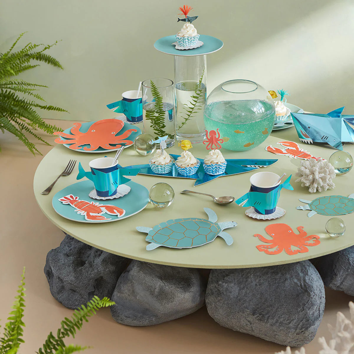 Cupcake set Under the Sea octopus & shark by Meri Meri - Der Backmichgluecklich Online Shop