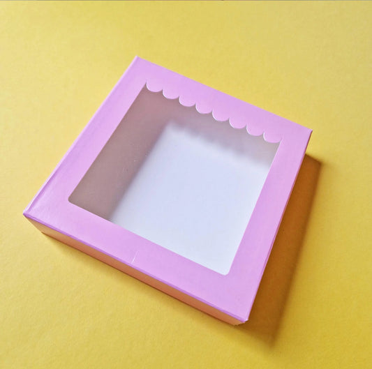 Keksbox Cookie Schachtel weiss transparenter Deckel - 11,5x11,5x2,5cm unverpackt