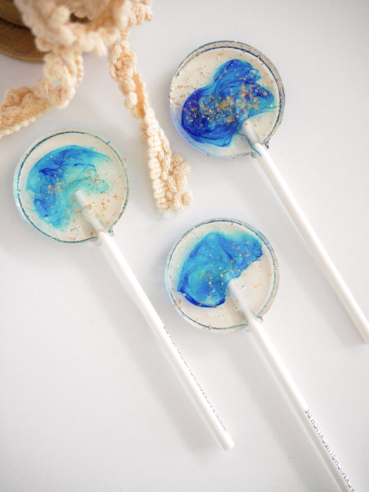 Blue watercoloured -  lollipop - 5 Stück - Der Backmichgluecklich Online Shop