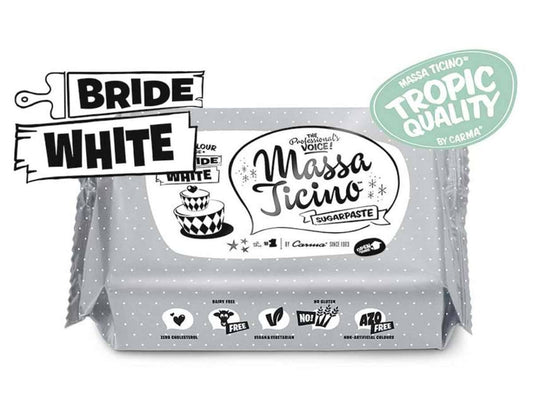 Massa Ticino bright white tropic quality Fondant 1Kg - Der Backmichgluecklich Online Shop