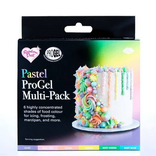 6 Farben Rainbow Dust Pro Gel Multipack set Pastel - Der Backmichgluecklich Online Shop