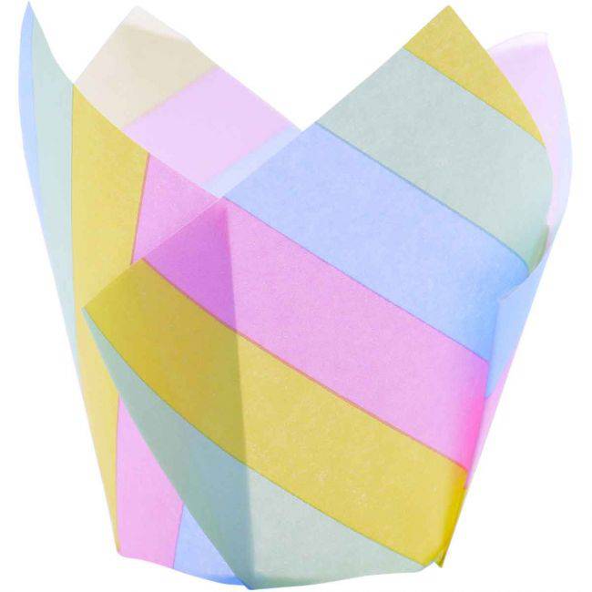 Regenbogen streifen Cupcake Förmchen PME - Der Backmichgluecklich Online Shop