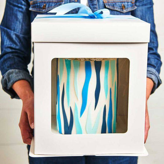 Tortenkarton mit Fenster weiß 21x21x23,5 CM  Funcakes - Der Backmichgluecklich Online Shop
