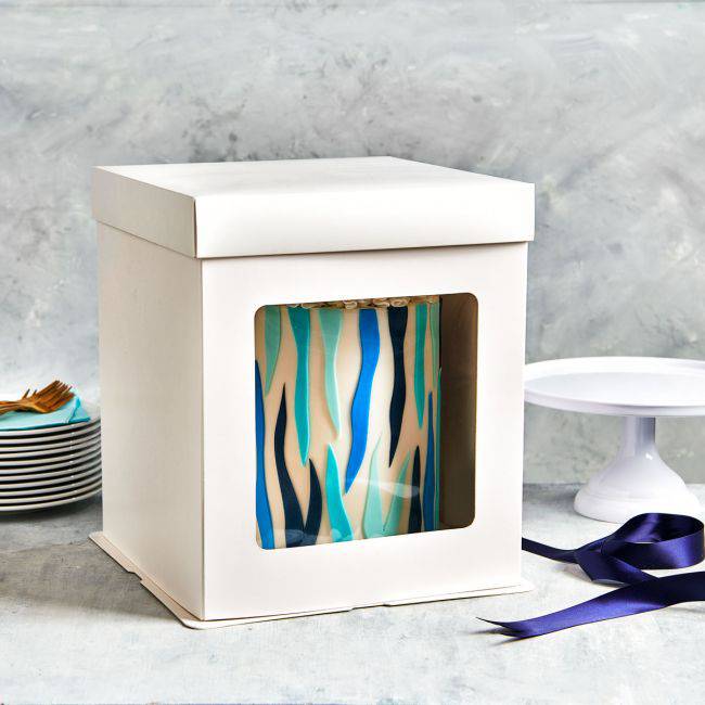 Tortenkarton mit Fenster weiß 21x21x23,5 CM  Funcakes - Der Backmichgluecklich Online Shop