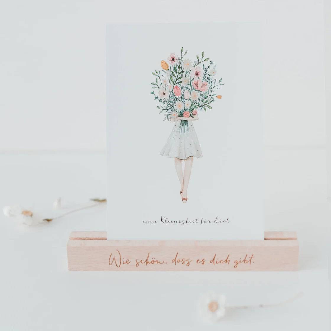 Blumenmädchen Glückwunschkarte Eulenschnitt - Der Backmichgluecklich Online Shop