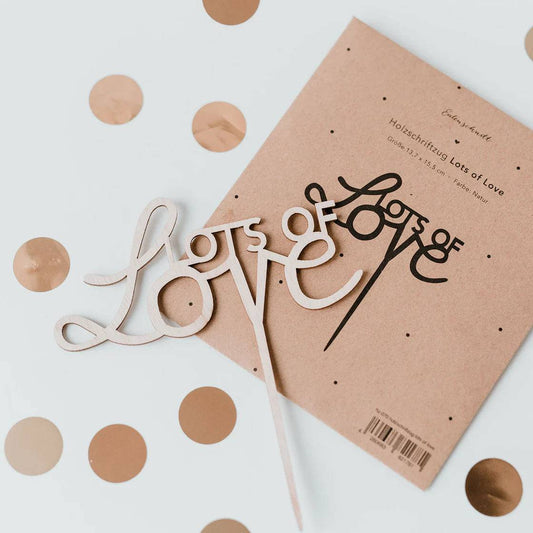 Lots of Love Holz Caketopper Eulenschnitt - Der Backmichgluecklich Online Shop