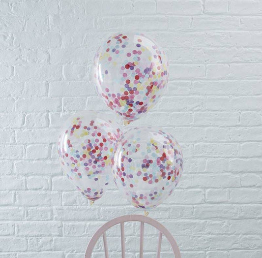 Konfetti Ballon bunt Pink Ginger Ray - Der Backmichgluecklich Online Shop