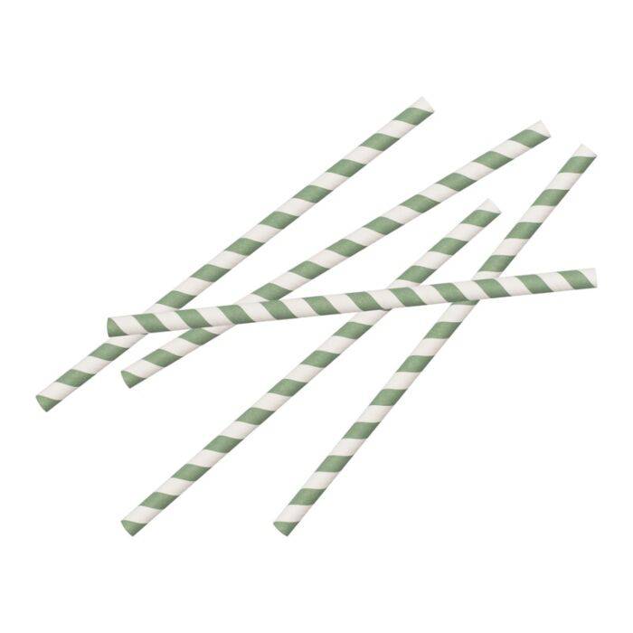 Paper Straw - Papierstrohhalme green Stripe Ginger Ray - Der Backmichgluecklich Online Shop