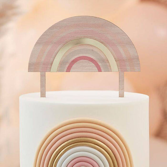 Pastel Holz/Acryl Caketopper Regenbogen GingerRay - Der Backmichgluecklich Online Shop