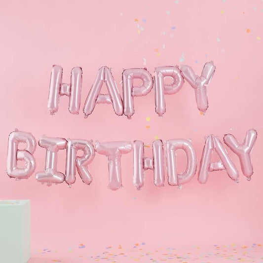Pink Happy Birthday Folienballon Ginger Ray - Der Backmichgluecklich Online Shop