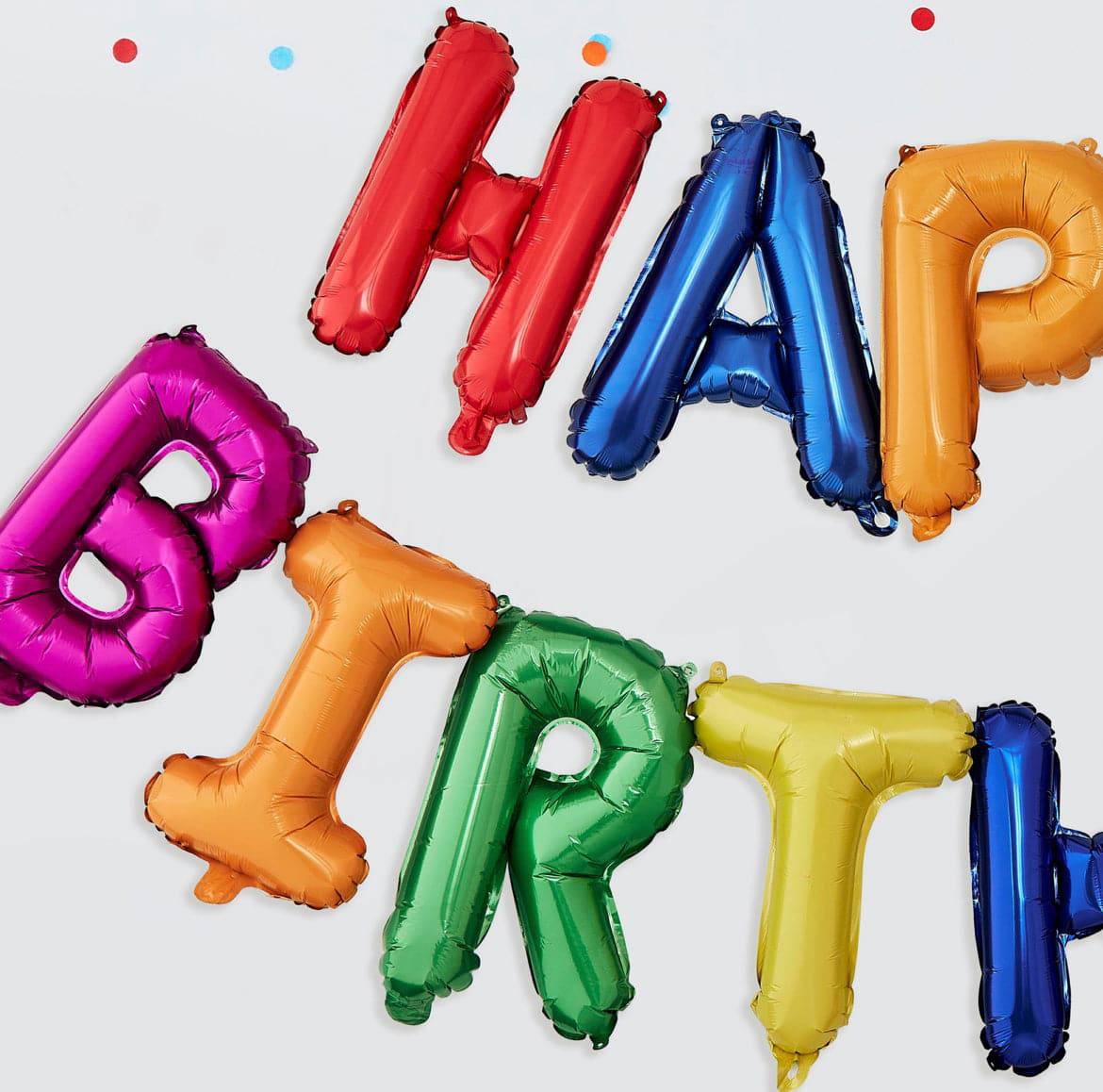 Rainbow Happy Birthday Folienballon Girlande Ginger Ray - Der Backmichgluecklich Online Shop