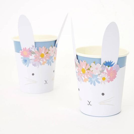 8 Spring floral Bunny Becher Meri Meri - Der Backmichgluecklich Online Shop