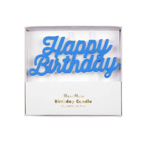 Happy Birthday Kerze Blau by Meri Meri - Der Backmichgluecklich Online Shop