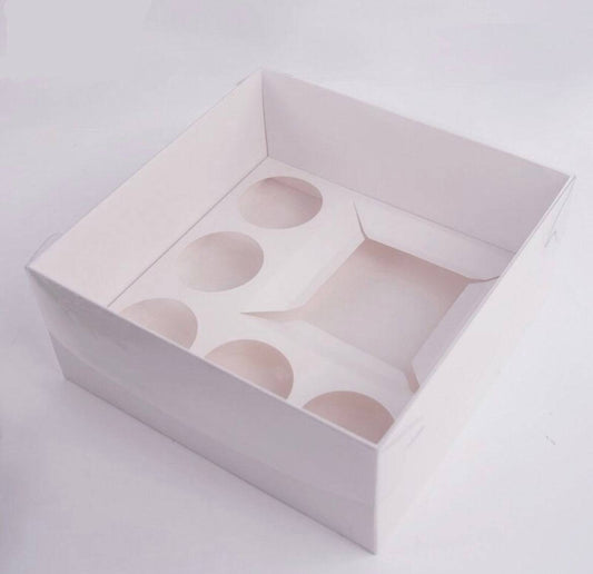 Bento Cupcake box Schachtel mit transparentem Deckel - 23x23x10cm ohne Umverpackung - Der Backmichgluecklich Online Shop
