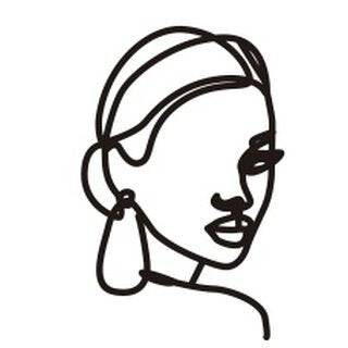 Caketopper Silhouette Woman with hair - Der Backmichgluecklich Online Shop