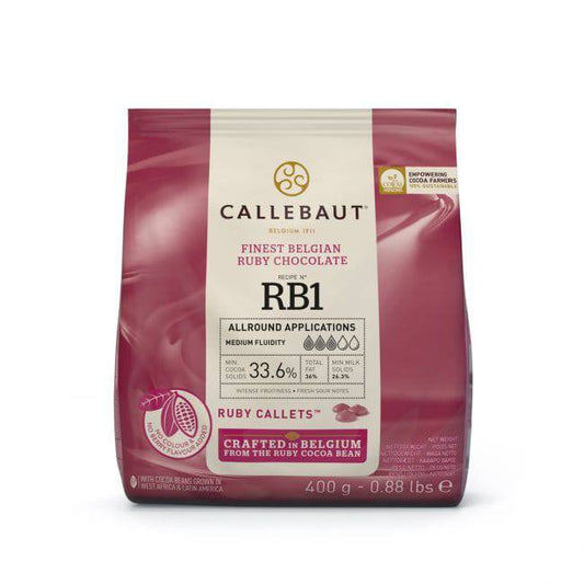 Callebaut callets Ruby RB1 Schokolade 400g - Der Backmichgluecklich Online Shop