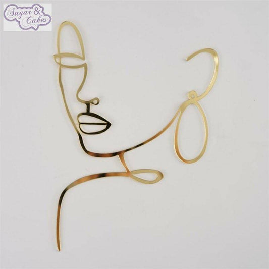 Gold Caketopper Silhouette thin line without hairs - Der Backmichgluecklich Online Shop