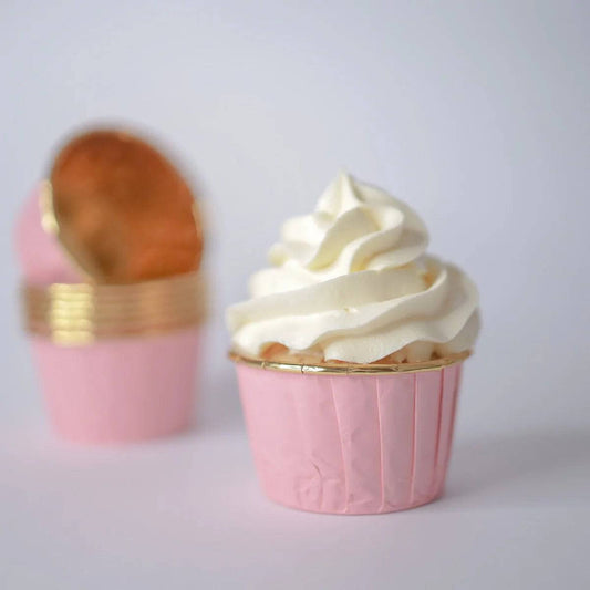 Muffin Becher cups rosa Gold sweet stamp - Der Backmichgluecklich Online Shop