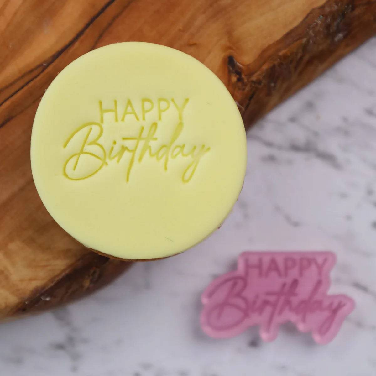 signature Happy Birthday embosser Cookie Stamp by AmyCakes Sweet Stamp - Der Backmichgluecklich Online Shop