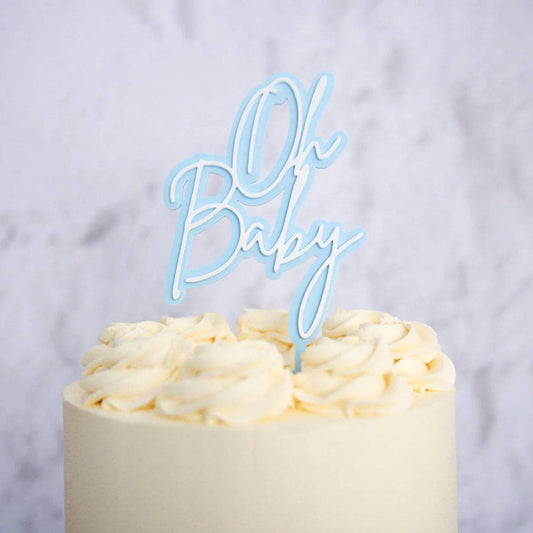 Trendy oh Baby Caketopper blau by Amy Cakes - Der Backmichgluecklich Online Shop